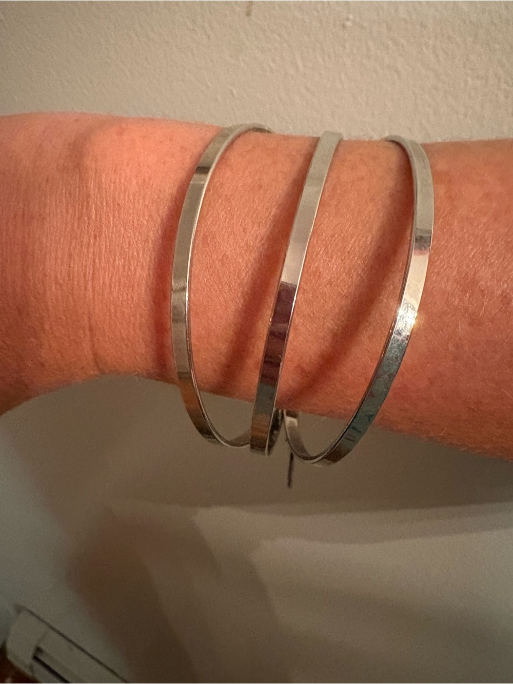 Silver Triple Bangle Bracelet - Silver